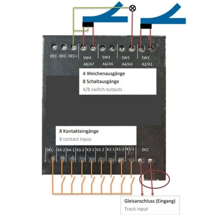 MD VKW 4-wisselsdecoder 8-voudige functiedecoder, - Afbeelding 2