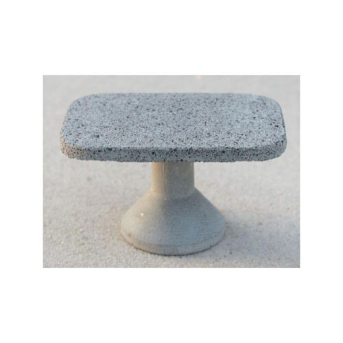 Ovale tafel van beton met ronde voetstuk kleur grijs