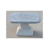 Ovale tafel van beton rechthoekig wit voetstuk