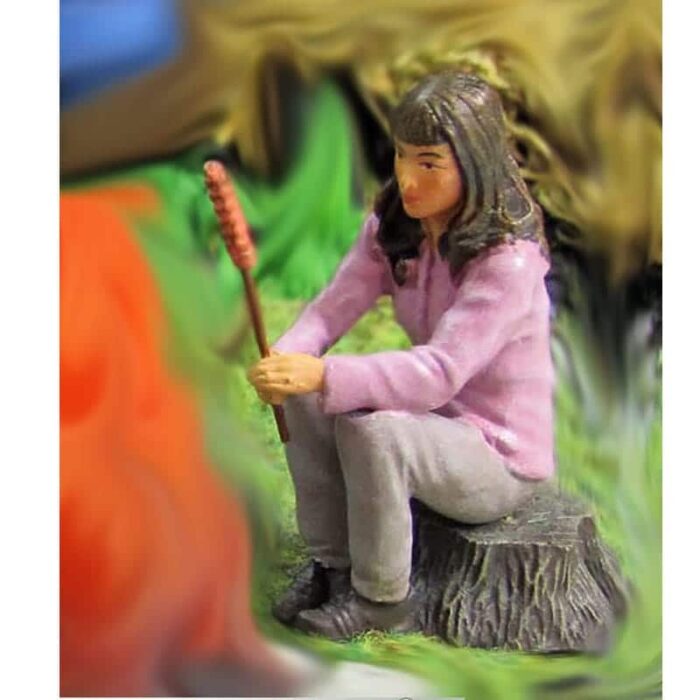 Prehm-miniaturen 500214 vrouw op boomstronk