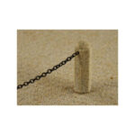 Miniaturbeton 02-063-071 G Granieten paaltjes geel met ketting - Afbeelding 2