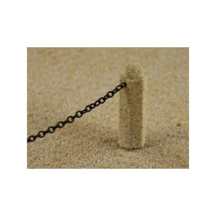 Miniaturbeton 02-063-071 G Granieten paaltjes geel met ketting - Afbeelding 2