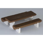 Miniaturbeton 01-041-031 G Tuinset een tafel en twee losse banken - Afbeelding 3