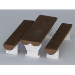 Miniaturbeton 01-041-031 G Tuinset een tafel en twee losse banken - Afbeelding 2