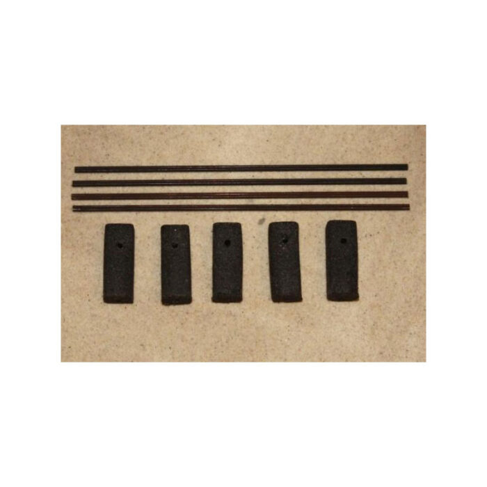 Miniaturbeton 02-081-011 G Laag hekwerk gemaakt met ronde reling en basalt palen - Afbeelding 2