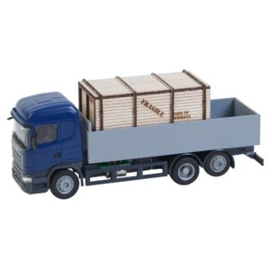 161597 Vrachtwagen Scania R 13 HL Laadbak met houten kist (HERPA)