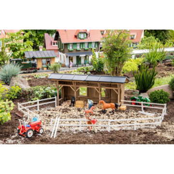 Pola G 331146 paardenschuilplaats met latten hekwerk 1:22,5
