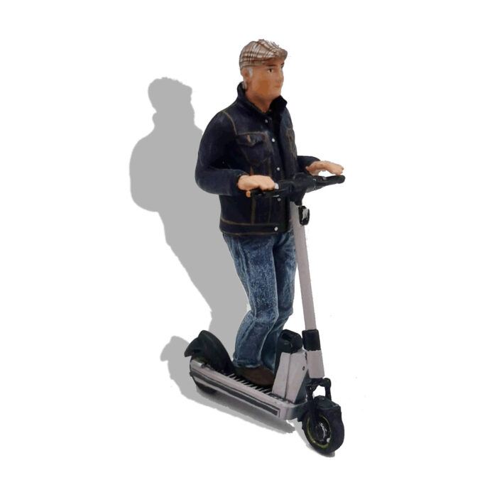 Prehm-miniaturen 500065 G Man met e-scooter - Afbeelding 1