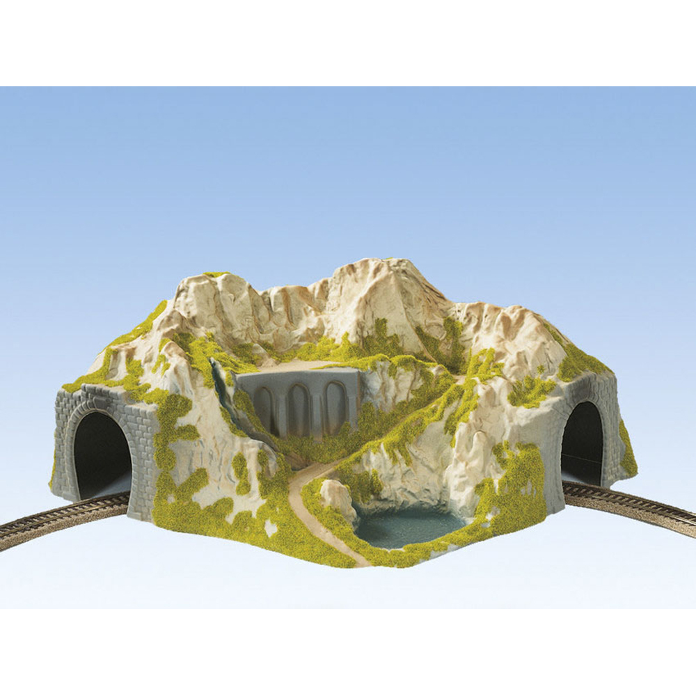 Ecktunnel 1-gleisig, gebogen, 41 x 37 cm Noch N05130 H0 Tunnel, met bocht - Afbeelding 1